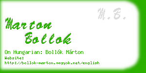 marton bollok business card