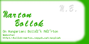 marton bollok business card